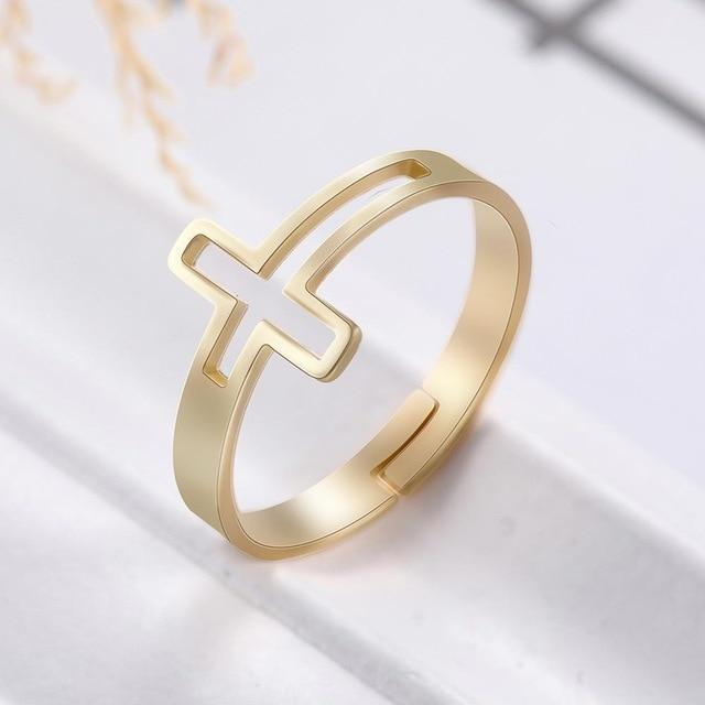 The Open Cross Stainless Steel Open Cross Ring view 2