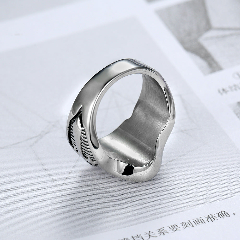 The Steadfast Shield Men's Stainless Steel Templar Ring view 5