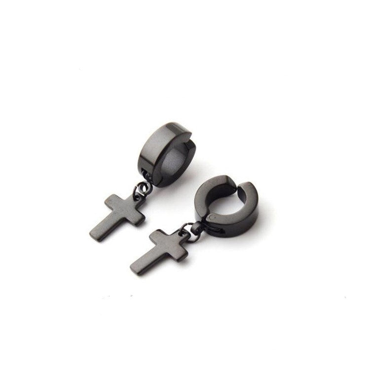 The Rainbow Cross Iridescent Stainless Steel Cross Earrings view 6