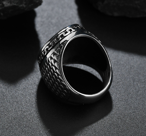 The Enduring Mark Stainless Steel Cross Men's Ring view 4