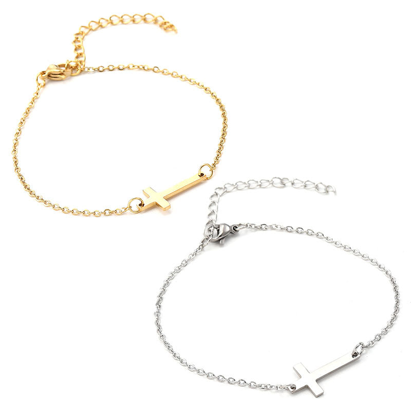 The Sideways Cross Stainless Steel Sideways Cross Necklace view 7