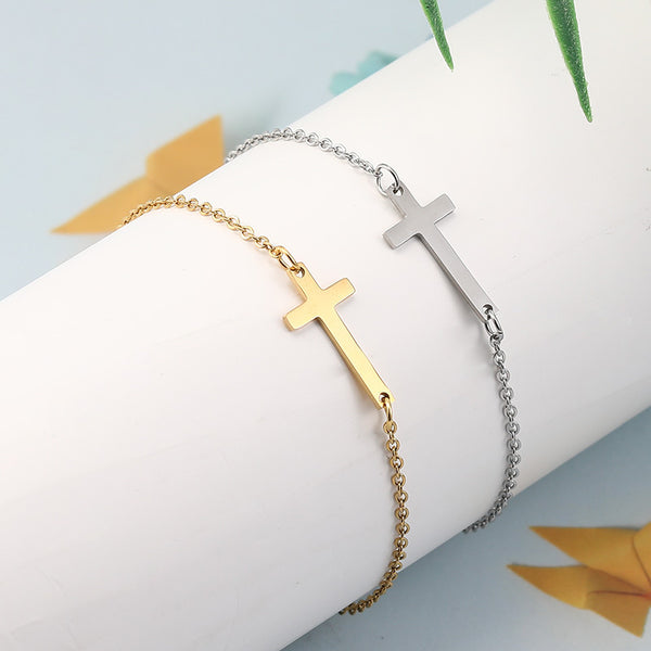 The Sideways Cross Stainless Steel Sideways Cross Necklace view 5