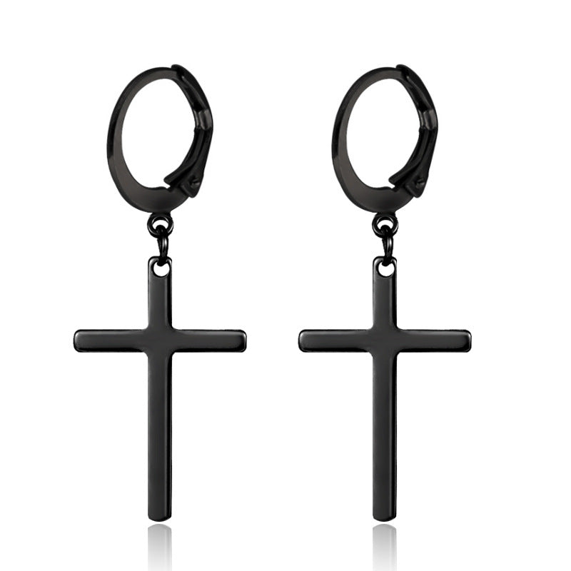 The Dark Cross Black Stainless Steel Cross Earring view 6