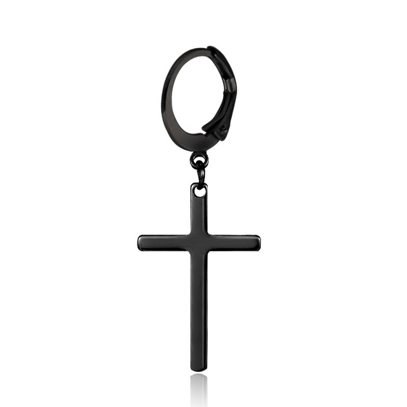 The Dark Cross Black Stainless Steel Cross Earring