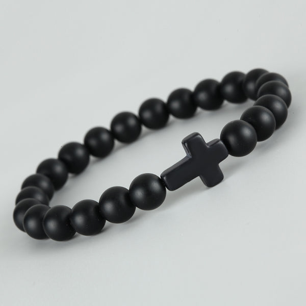The Beaded Cross Natural Stone Cross Bracelet view 4