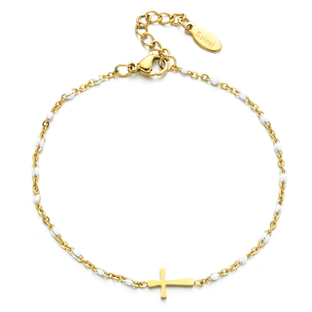 The Devout Path Stainless Steel Sideways Cross Bracelet view 8