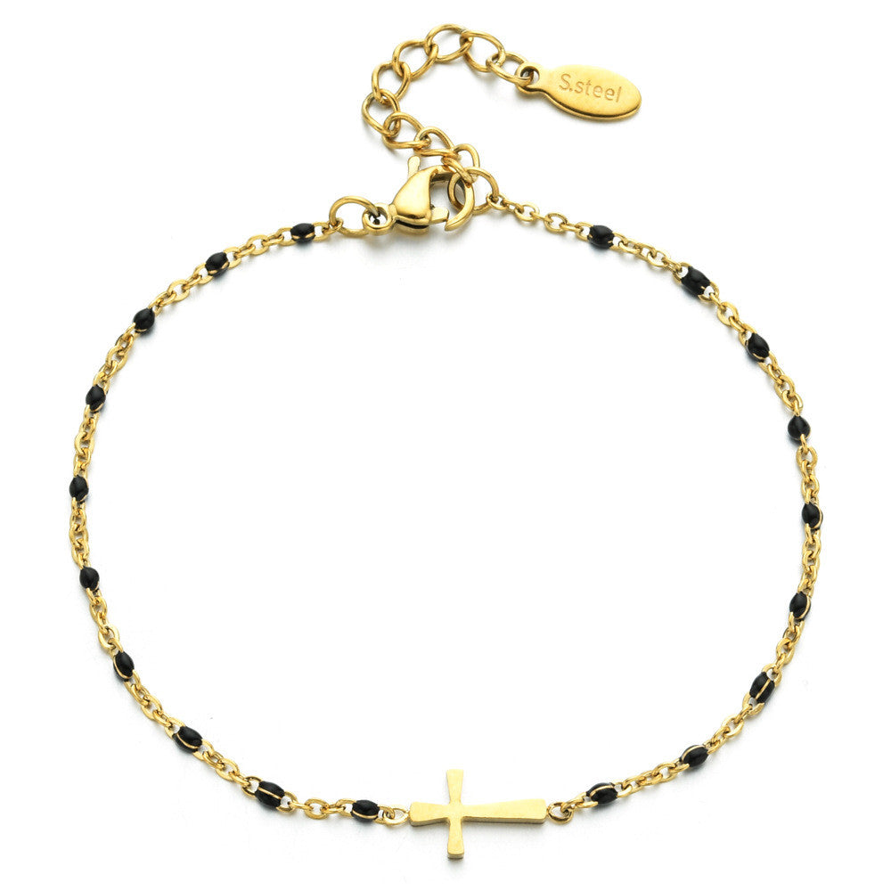 The Devout Path Stainless Steel Sideways Cross Bracelet view 5