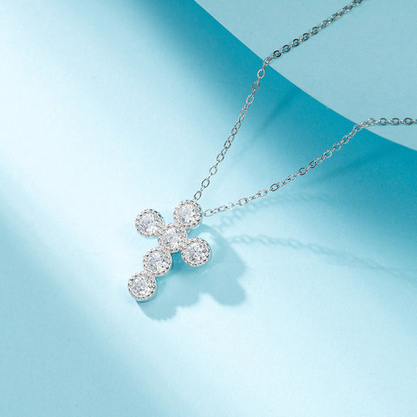 The Sparkling Cross 925 Sterling Silver Cross Necklace