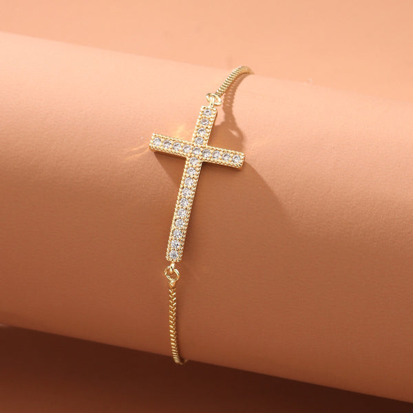 The Grace Horizon - Gold, Silver & Rose Gold Cross Bracelet