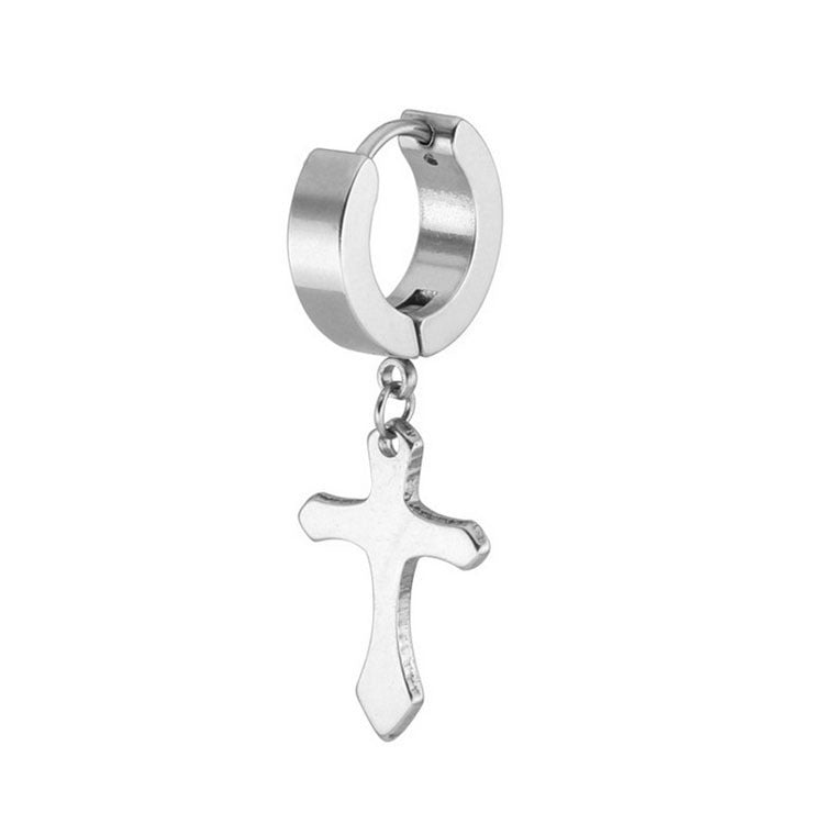 The Midnight Cross Black Stainless Steel Cross Earrings view 6