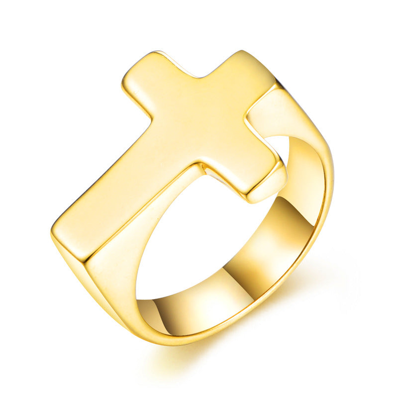 The Steadfast Ring Stainless Steel Cross Ring view 2