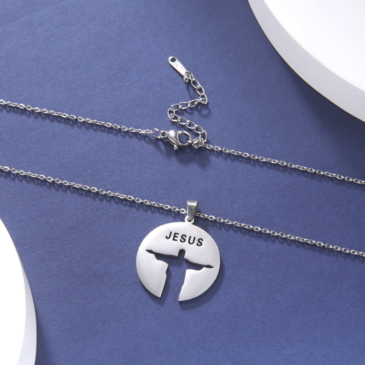 The Reverent Silhouette Stainless Steel Jesus Silhouette Necklace view 2