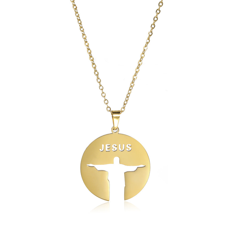 The Reverent Silhouette Stainless Steel Jesus Silhouette Necklace view 4
