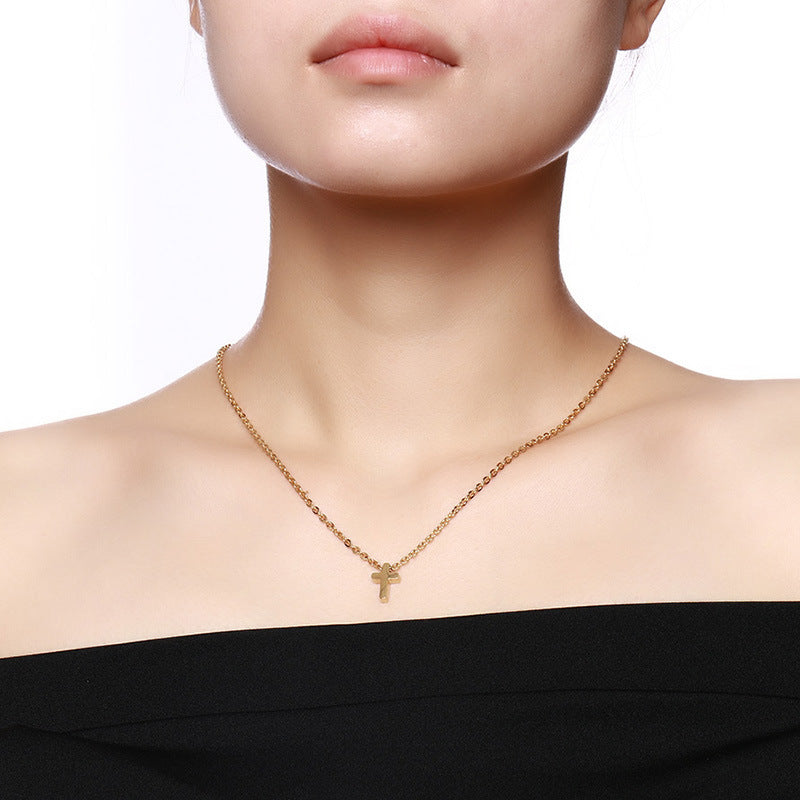The Quiet Cross Stainless Steel Cross Pendant Necklace view 7