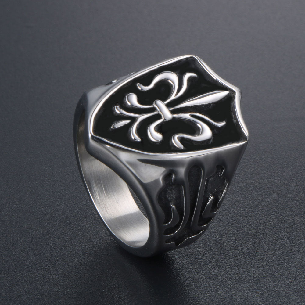 The Sacred Shield Stainless Steel Fleur-de-lis Ring view 4