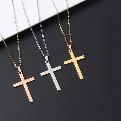 The Simple Cross Stainless Steel Cross Necklace view 4