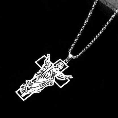 The Risen Christ Stainless Steel Jesus Cross Necklace view 9
