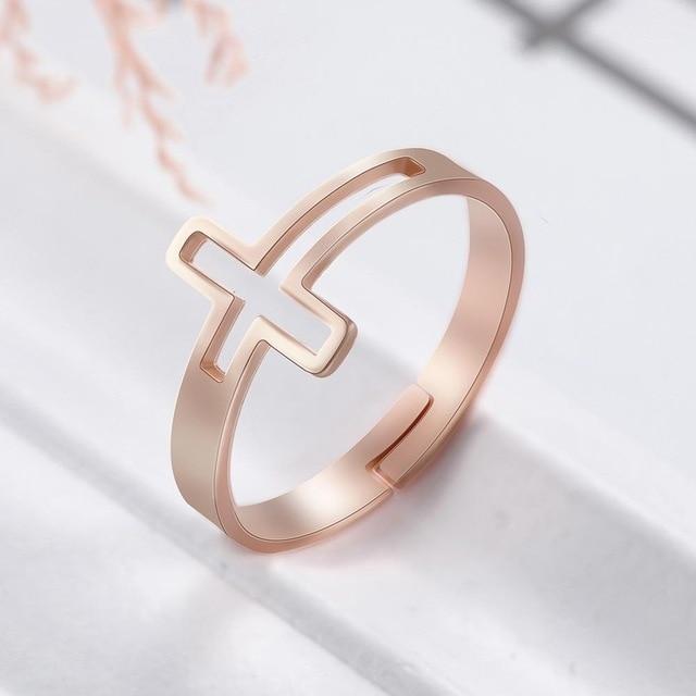 The Open Cross Stainless Steel Open Cross Ring view 4