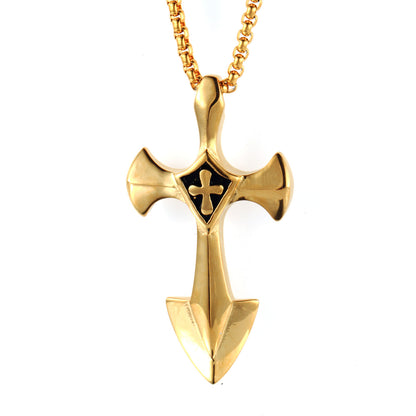 The Valiant Cross Men's Stainless Steel Cross Pendant view 7