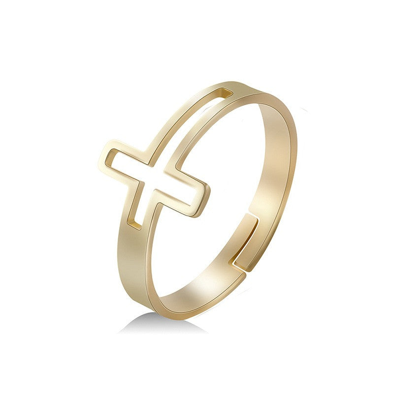 The Open Cross Stainless Steel Open Cross Ring view 8