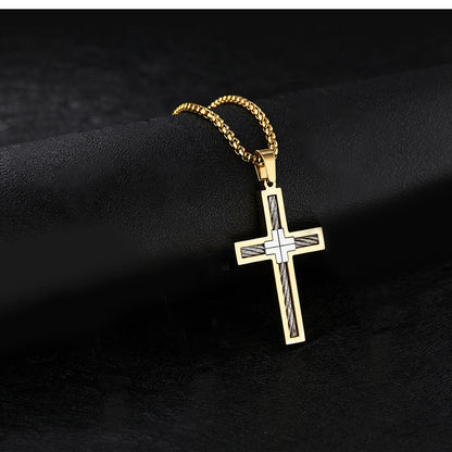 The Cable Cross Stainless Steel Cable Cross Necklace view 4