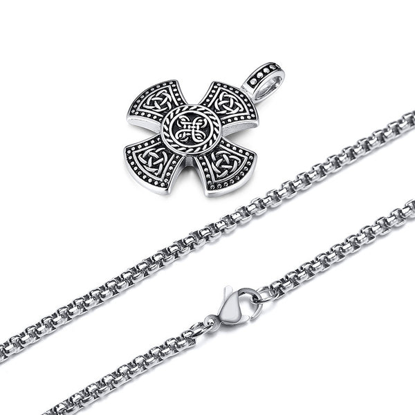 The Enduring Knot Stainless Steel Celtic Cross Necklace view 3