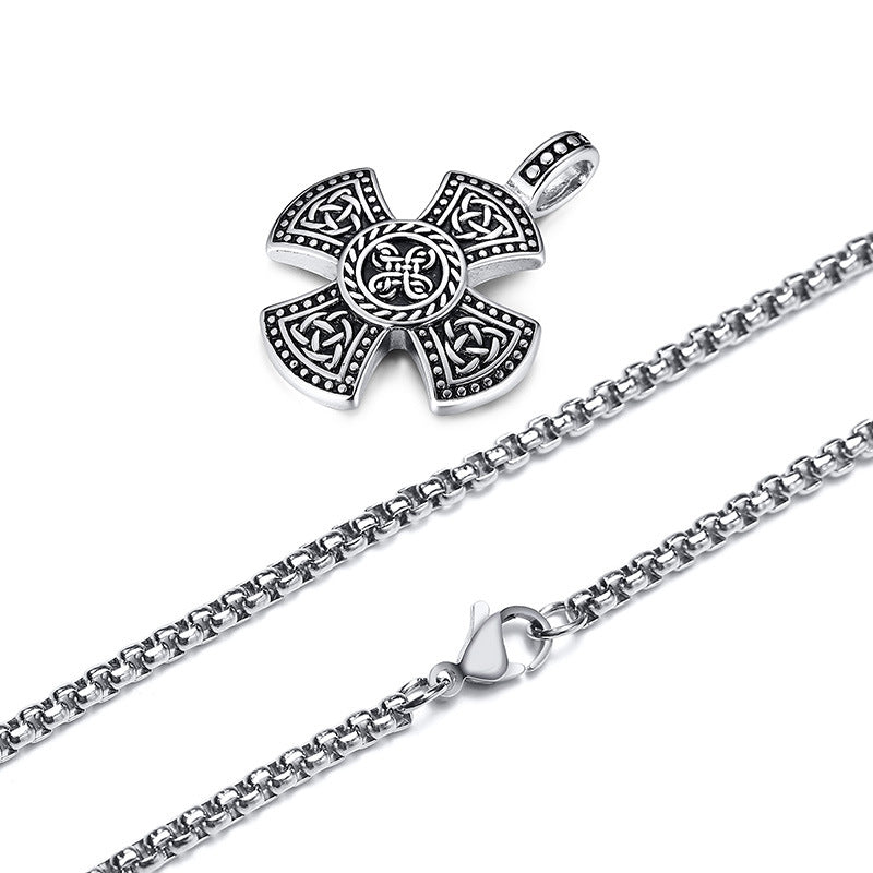 The Enduring Knot Stainless Steel Celtic Cross Necklace view 3