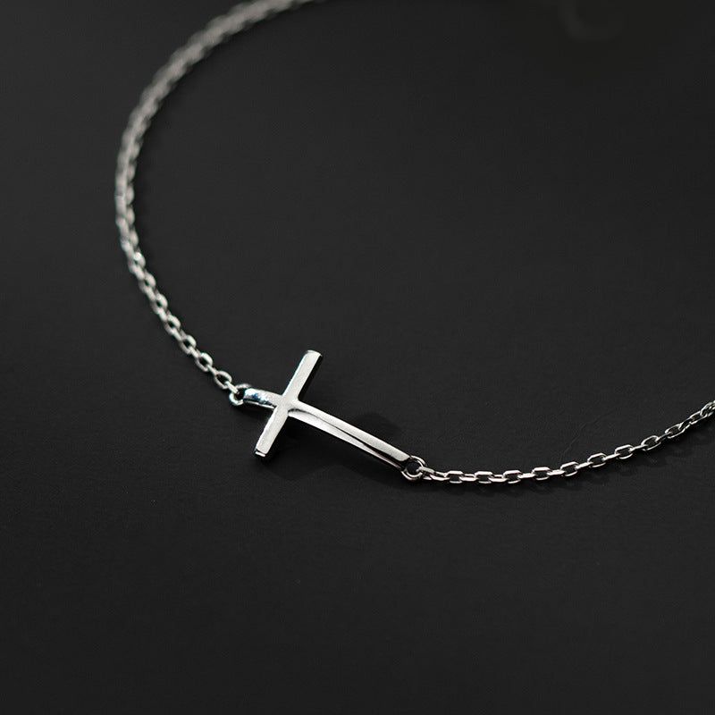 The Graceful Cross 925 sterling silver sideways cross bracelet view 5