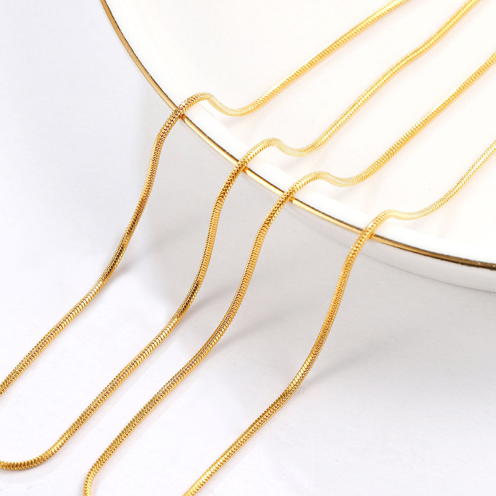 The Gilded Serpent Stainless Steel Gold Snake Chain Necklace view 4
