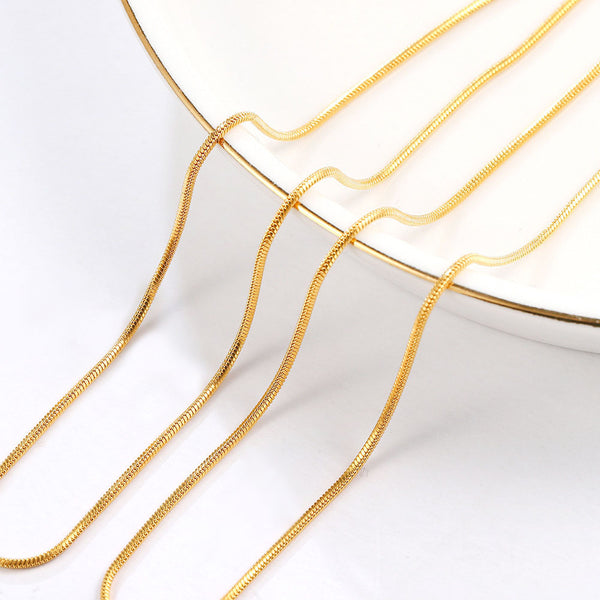 The Gilded Serpent Stainless Steel Gold Snake Chain Necklace view 4 [orig] [hide]
