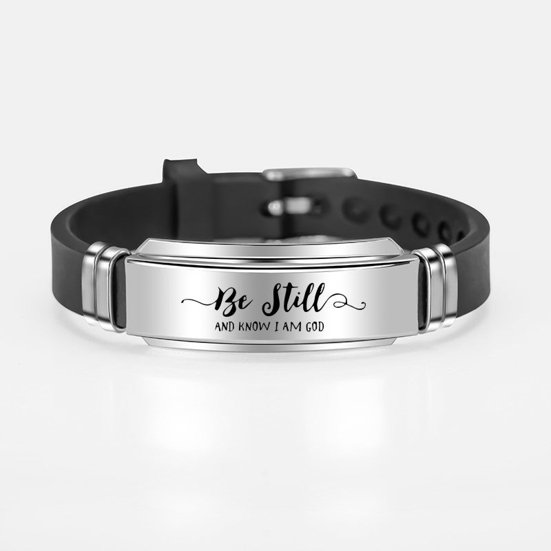 The Courageous Script Stainless Steel Scripture Bracelet view 7