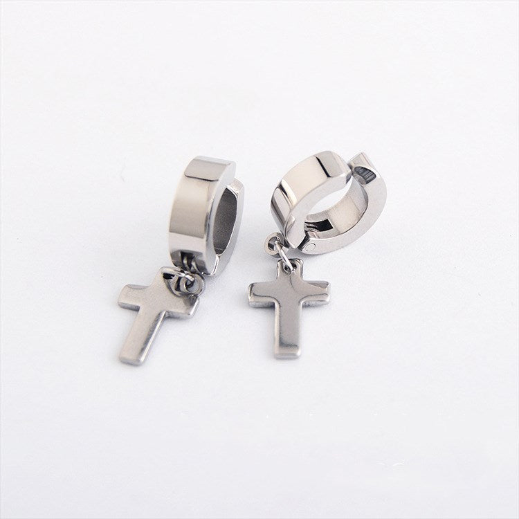 The Rainbow Cross Iridescent Stainless Steel Cross Earrings view 14