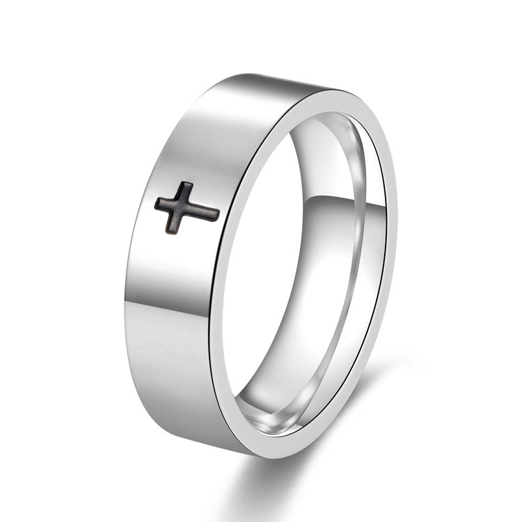 The Steadfast Band Stainless Steel Cross Ring view 3