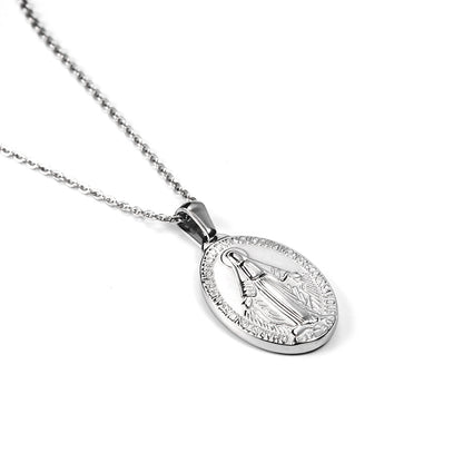 The Miraculous Pendant Stainless Steel Virgin Mary Necklace view 5