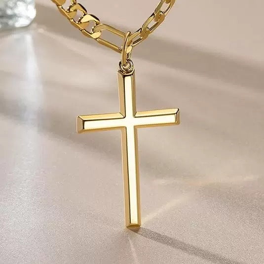 The Devotional Cross Gold Plated Stainless Steel Cross Necklace view 6