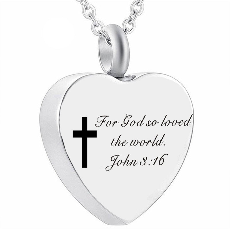 The Scripted Heart Stainless Steel Heart Bible Verse Necklace view 11