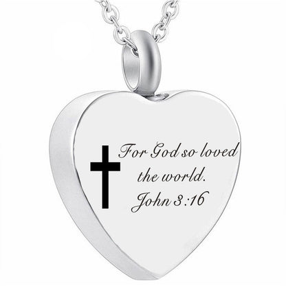 The Scripted Heart Stainless Steel Heart Bible Verse Necklace view 11
