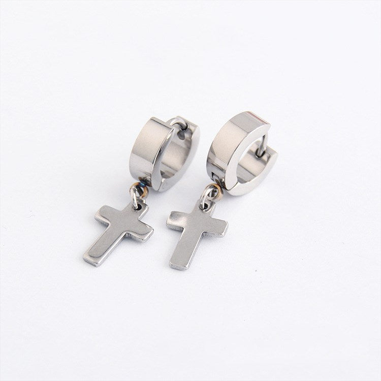 The Rainbow Cross Iridescent Stainless Steel Cross Earrings view 13