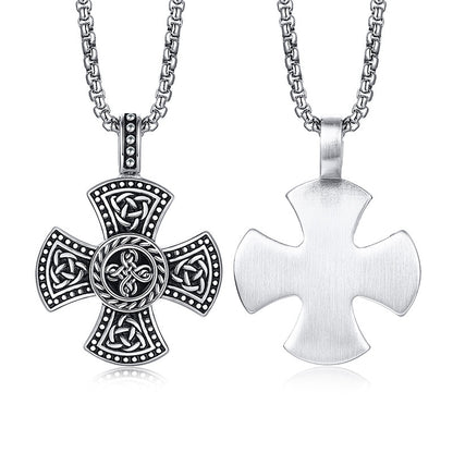 The Enduring Knot Stainless Steel Celtic Cross Necklace view 2