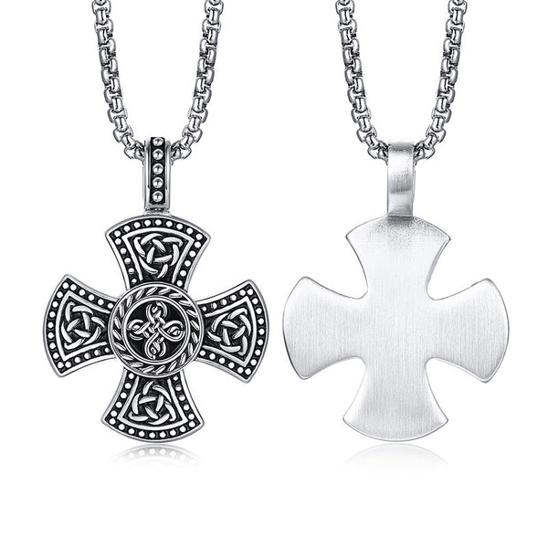 The Enduring Knot Stainless Steel Celtic Cross Necklace view 2