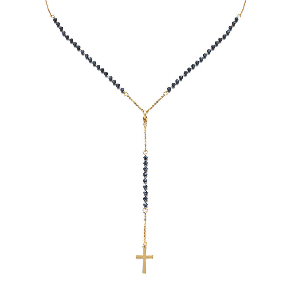 The Sacred Rosary Stainless Steel Rosary Cross Necklace view 2