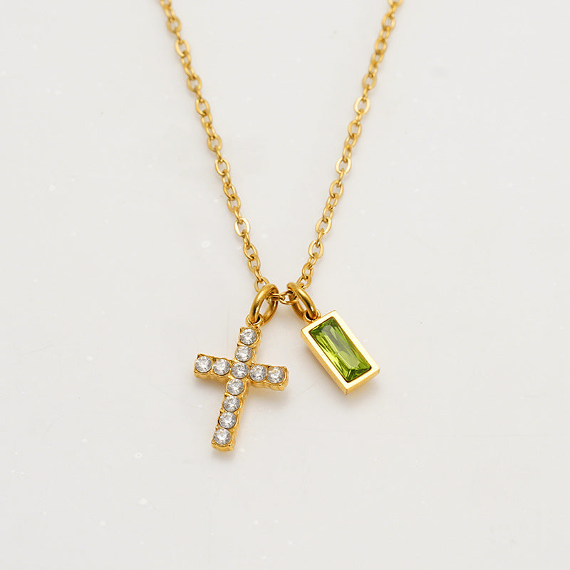 The Gilded Devotion Stainless Steel Cross Choker Necklace view 14