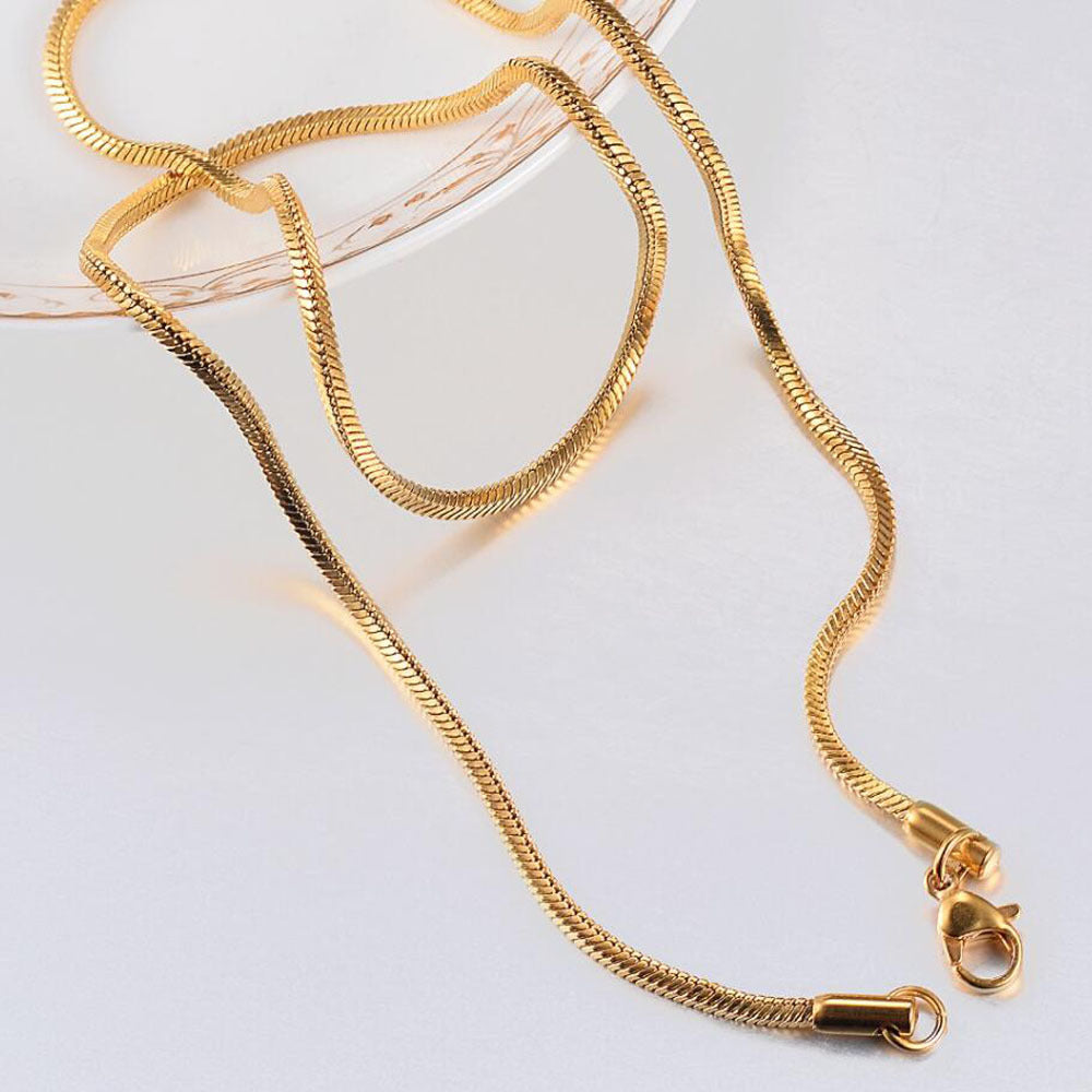 The Gilded Serpent Stainless Steel Gold Snake Chain Necklace