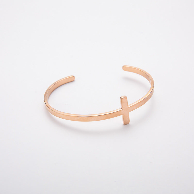 The Gentle Cross Stainless Steel Cross Cuff Bracelet view 7