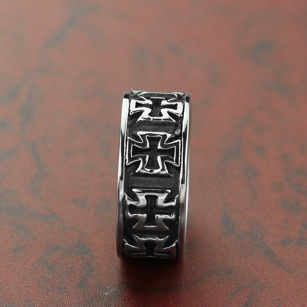 The Crusader Band Stainless Steel Crusader Cross Ring view 3