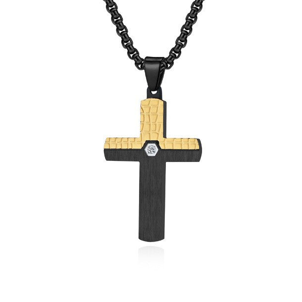 The Modern Cross Men's Stainless Steel Cross Necklace view 7