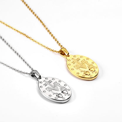 The Miraculous Pendant Stainless Steel Virgin Mary Necklace view 3