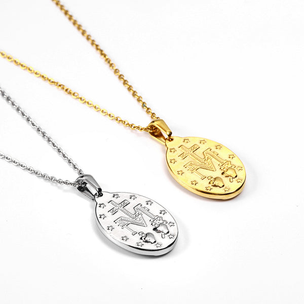 The Miraculous Pendant Stainless Steel Virgin Mary Necklace view 3