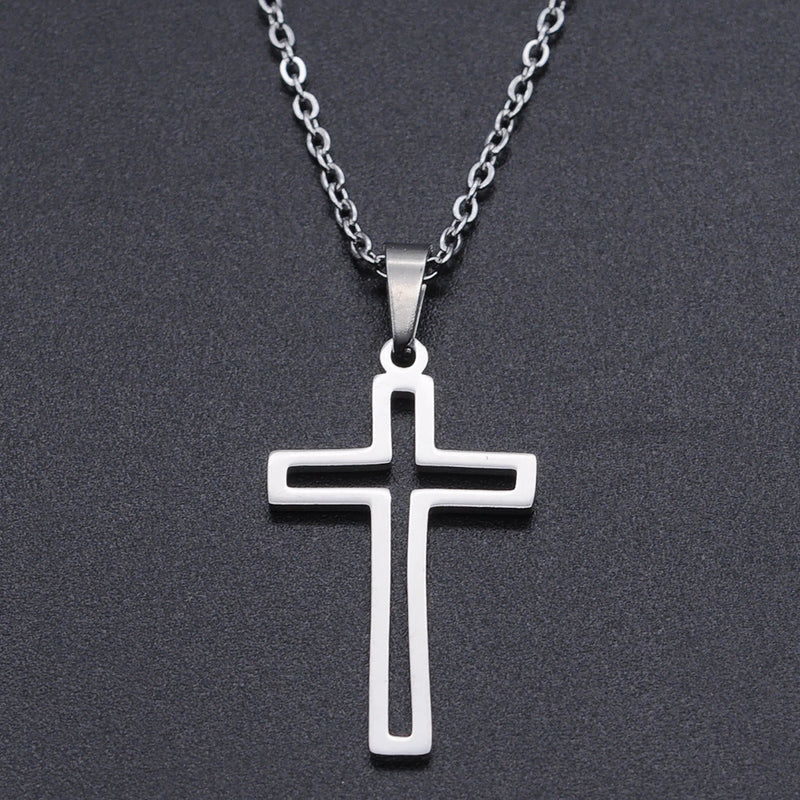 The Open Spirit - Silver and Gold Open Cross Necklace