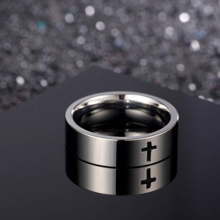 The Steadfast Band Stainless Steel Cross Ring view 5